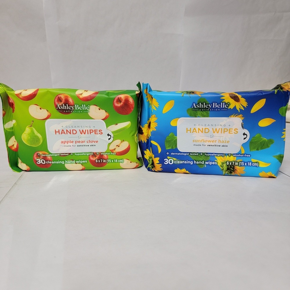 Stocking Stuffers‎ Ashley Belle Wipes Apple Pear Clove Sunflower 30 Count Each